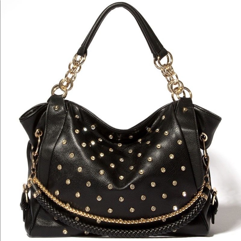 Charming Charlie Gwen rhinestone studded shoulder bag
